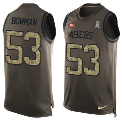 Cheap Navorro Bowman 49ers Tank Top From China Olive Salute To Service #53