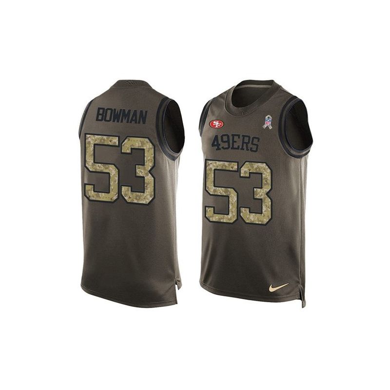 Cheap Navorro Bowman 49ers Tank Top From China Olive Salute To Service #53