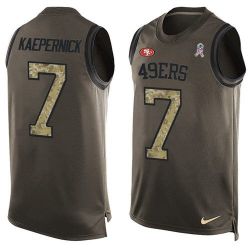 Cheap Colin Kaepernick 49ers Tank Top From China Olive Salute To Service #7