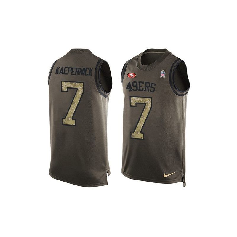 Cheap Colin Kaepernick 49ers Tank Top From China Olive Salute To Service #7