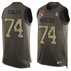 Cheap Joe Staley 49ers Tank Top From China Olive Salute To Service #74