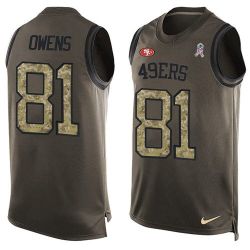 Cheap Terrell Owens 49ers Tank Top From China Olive Salute To Service #81