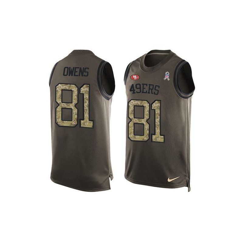 Cheap Terrell Owens 49ers Tank Top From China Olive Salute To Service #81