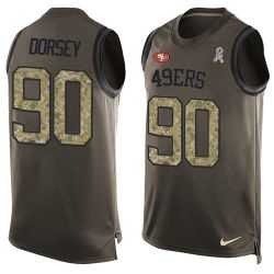 Cheap Glenn Dorsey 49ers Tank Top From China Olive Salute To Service #90