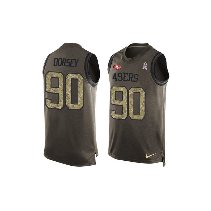 Cheap Glenn Dorsey 49ers Tank Top From China Olive Salute To Service #90