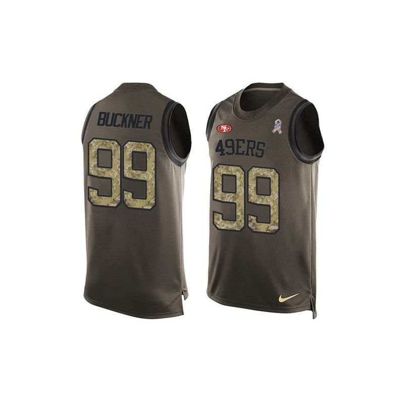 Cheap DeForest Buckner 49ers Tank Top From China Olive Salute To Service #99