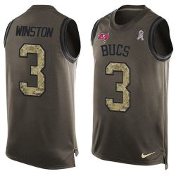 Cheap Jameis Winston Buccaneers Tank Top From China Olive Salute To Service #3