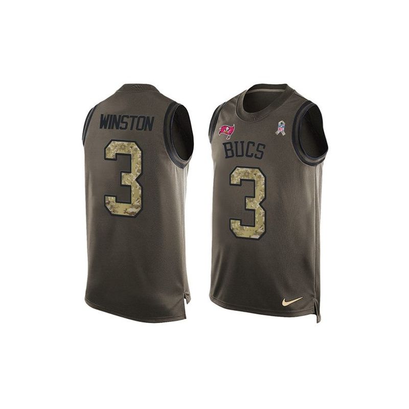 Cheap Jameis Winston Buccaneers Tank Top From China Olive Salute To Service #3