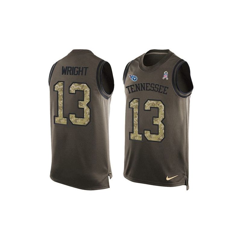 Cheap Kendall Wright Titans Tank Top From China Olive Salute To Service #13
