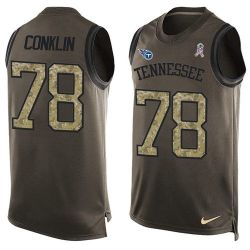 Cheap Jack Conklin Titans Tank Top From China Olive Salute To Service #78