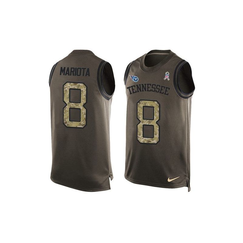 Cheap Marcus Mariota Titans Tank Top From China Olive Salute To Service #8