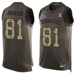 Cheap Andre Johnson Titans Tank Top From China Olive Salute To Service #81