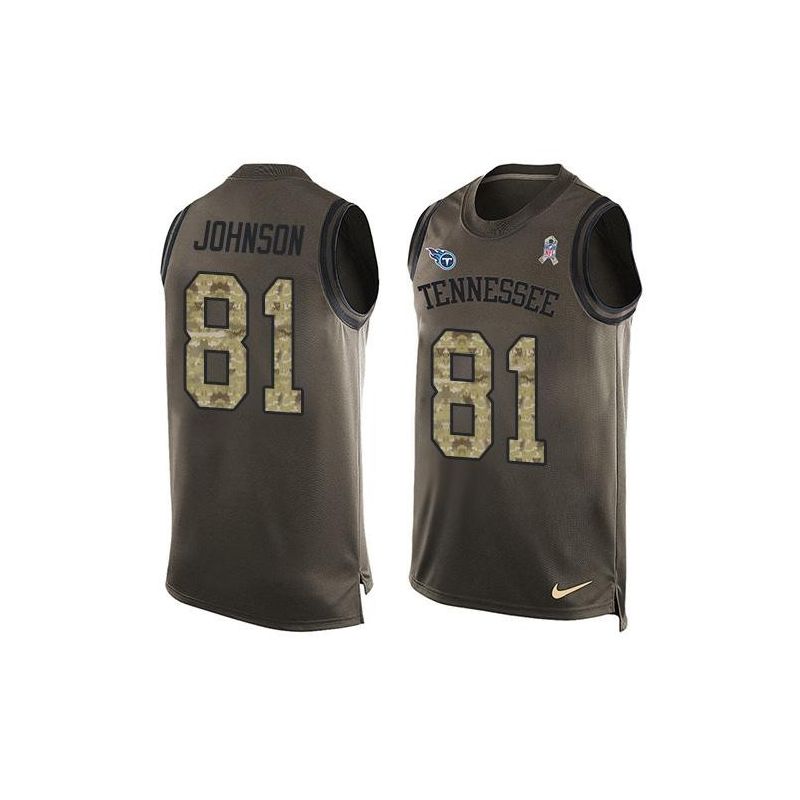 Cheap Andre Johnson Titans Tank Top From China Olive Salute To Service #81
