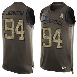 Cheap Austin Johnson Titans Tank Top From China Olive Salute To Service #94