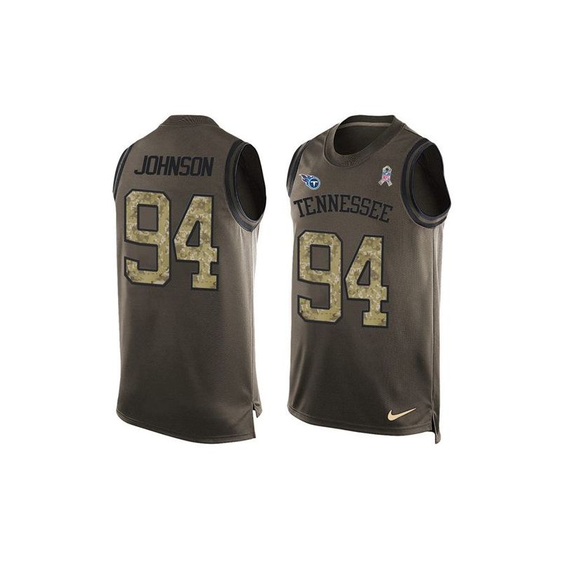Cheap Austin Johnson Titans Tank Top From China Olive Salute To Service #94