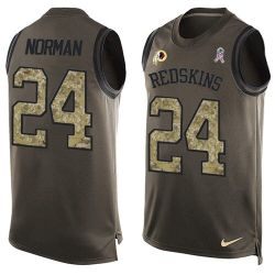 Cheap Josh Norman Redskins Tank Top From China Olive Salute To Service #24