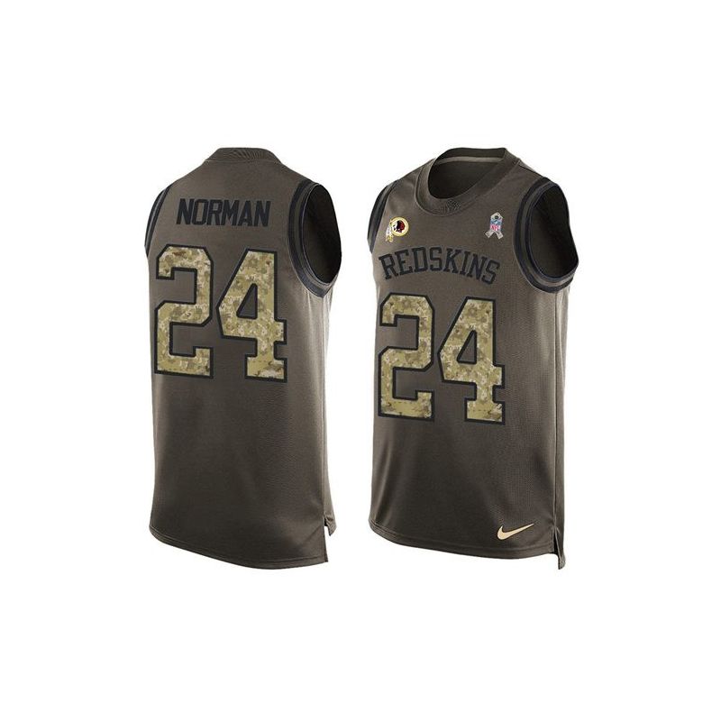 Cheap Josh Norman Redskins Tank Top From China Olive Salute To Service #24