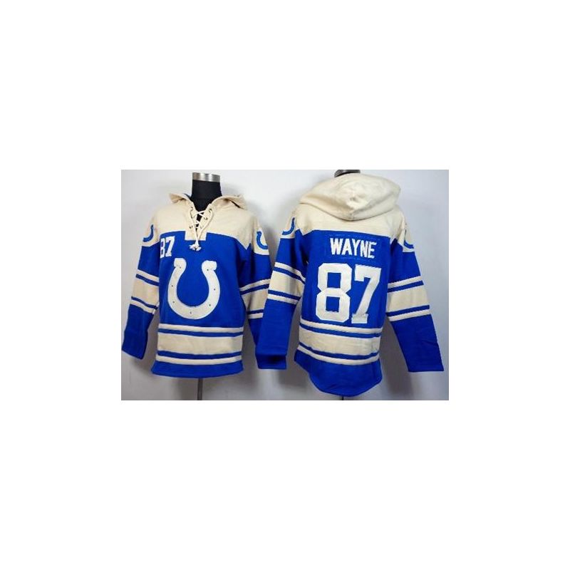 Cheap Reggie Wayne Colts Hoodie From China Cream-Blue I #87