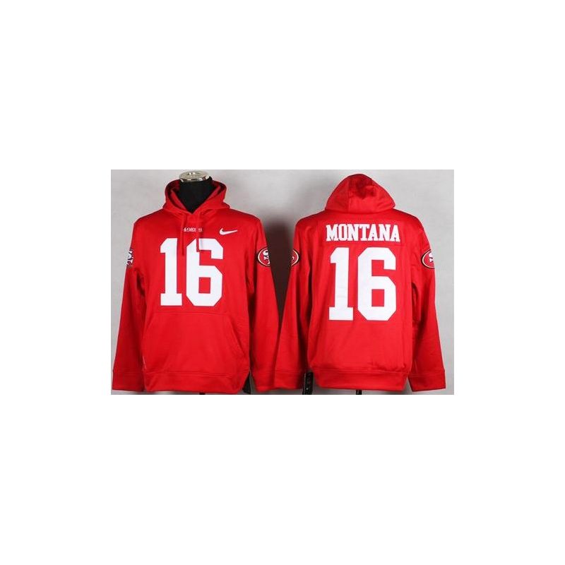 Cheap Joe Montana 49ers Hoodie From China Full Red I #16