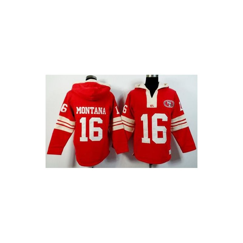 Cheap Joe Montana 49ers Hoodie From China Red I #16