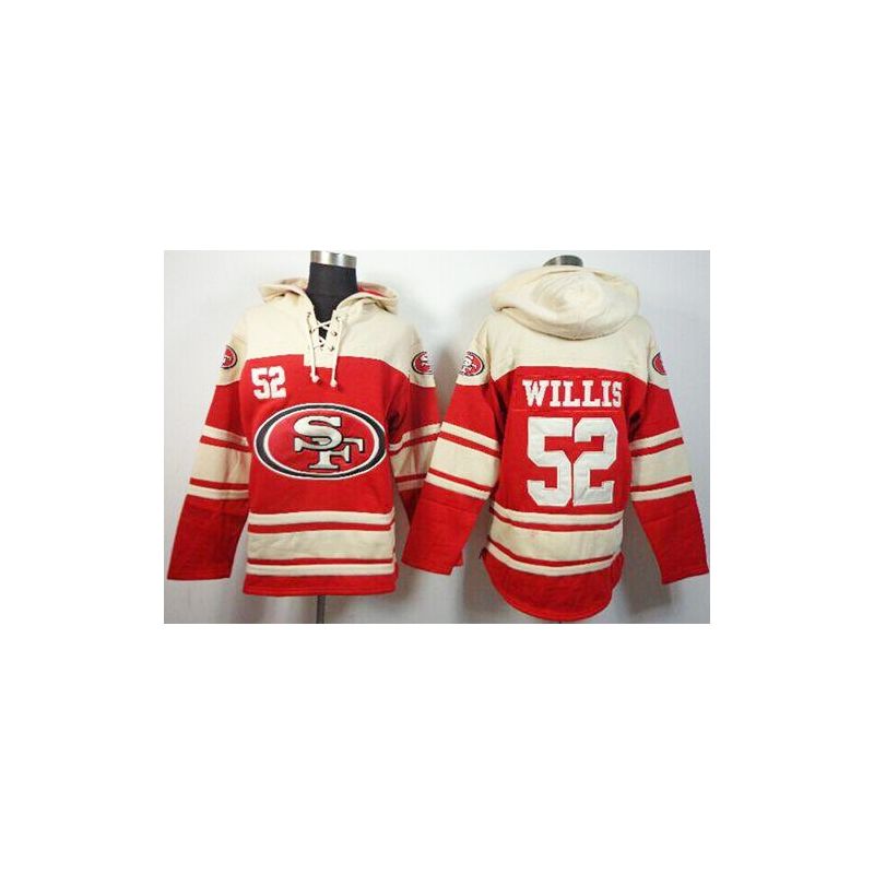 Cheap Patrick Willis 49ers Hoodie From China Cream-Red I #52