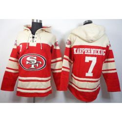 Cheap Colin Kaepernick 49ers Hoodie From China Cream-Red I #7