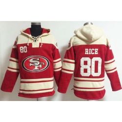 Cheap Jerry Rice 49ers Hoodie From China Cream-Red I #80