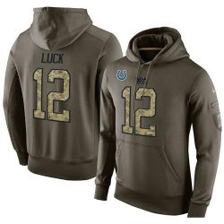 Cheap Andrew Luck Colts Hoodie From China Olive Salute To Service #12