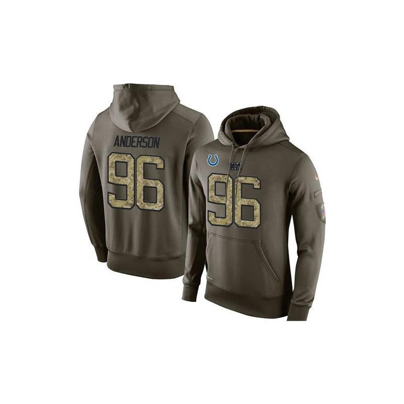 Cheap Henry Anderson Colts Hoodie From China Olive Salute To Service #96