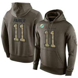 Cheap DeVante Parker Dolphins Hoodie From China Olive Salute To Service #11