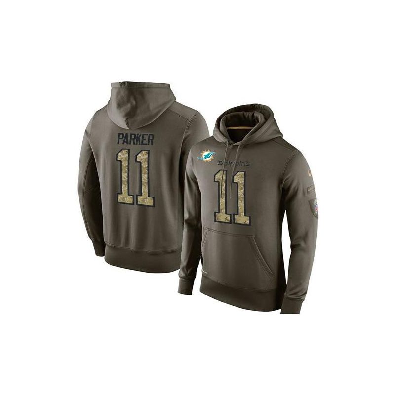Cheap DeVante Parker Dolphins Hoodie From China Olive Salute To Service #11