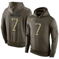 Cheap Morten Andersen Saints Hoodie From China Olive Salute To Service #7