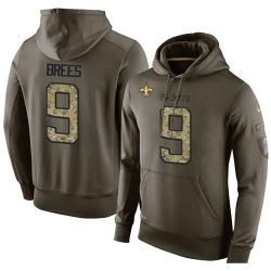 Cheap Drew Brees Saints Hoodie From China Olive Salute To Service #9