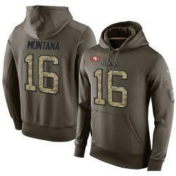 Cheap Joe Montana 49ers Hoodie From China Olive Salute To Service #16