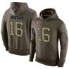 Cheap Joe Montana 49ers Hoodie From China Olive Salute To Service #16