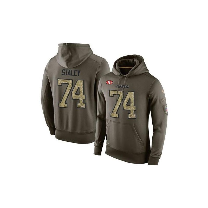 Cheap Joe Staley 49ers Hoodie From China Olive Salute To Service #74