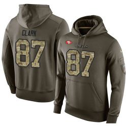 Cheap Dwight Clark 49ers Hoodie From China Olive Salute To Service #87