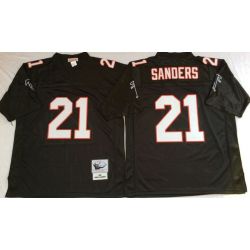 Cheap Deion Sanders Falcons Jersey #21 Black Throwback From China