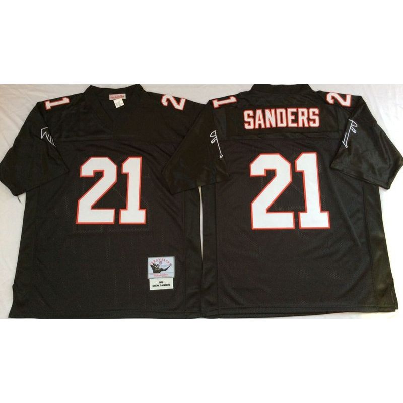 Cheap Deion Sanders Falcons Jersey #21 Black Throwback From China