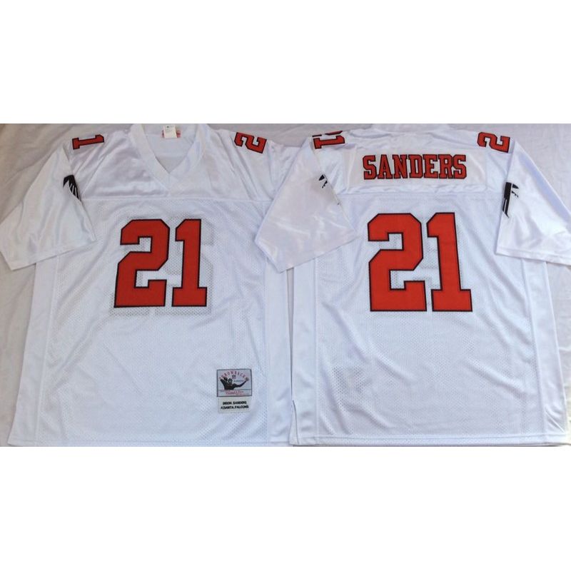 Cheap Deion Sanders Falcons Jersey #21 White Throwback From China