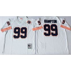 Cheap Dan Hampton Bears Jersey #99 White Throwback with Bear Patch From China