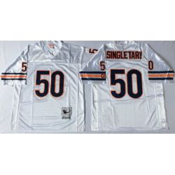 Cheap Mike Singletary Bears Jersey #50 White Throwback From China