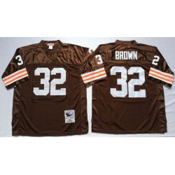 Cheap Jim Brown Browns Jersey #32 Brown Throwback Short sleeves From China
