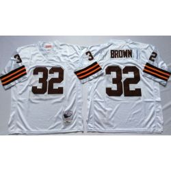 Cheap Jim Brown Browns Jersey #32 White Throwback Short sleeves From China