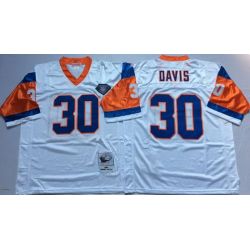 Cheap Terrell Davis Broncos Jersey #30 White Throwback From China