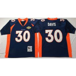 Cheap Terrell Davis Broncos Jersey #30 Navy Throwback From China