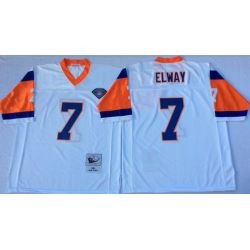 Cheap John Elway Broncos Jersey #7 White Throwback 75th From China