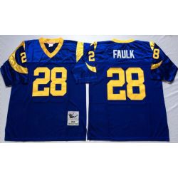 Cheap Marshall Faulk Rams Jersey #28 Blue 1999 throwback From China Throwback