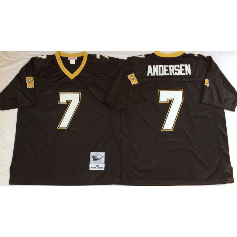 Cheap Morten Andersen Saints Jersey #7 Black Throwback From China