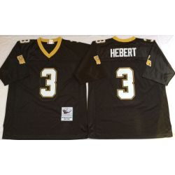 Cheap Bobby Hebert Saints Jersey #3 Black Throwback From China